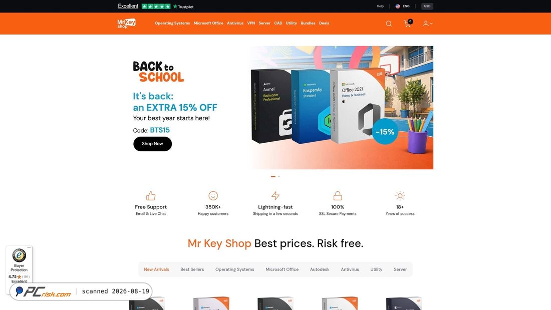 Capture d’écran de mrkeyshop.com