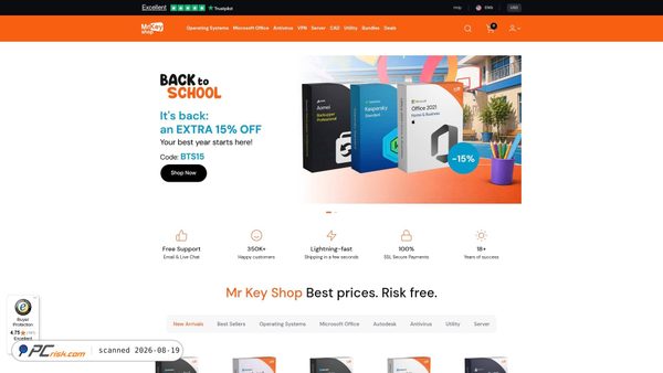 Capture d’écran de mrkeyshop.com