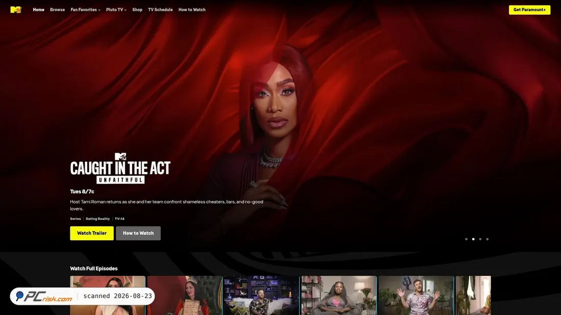 Screenshot of mtv.com