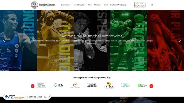 Captura de ecrã de muaythai.sport