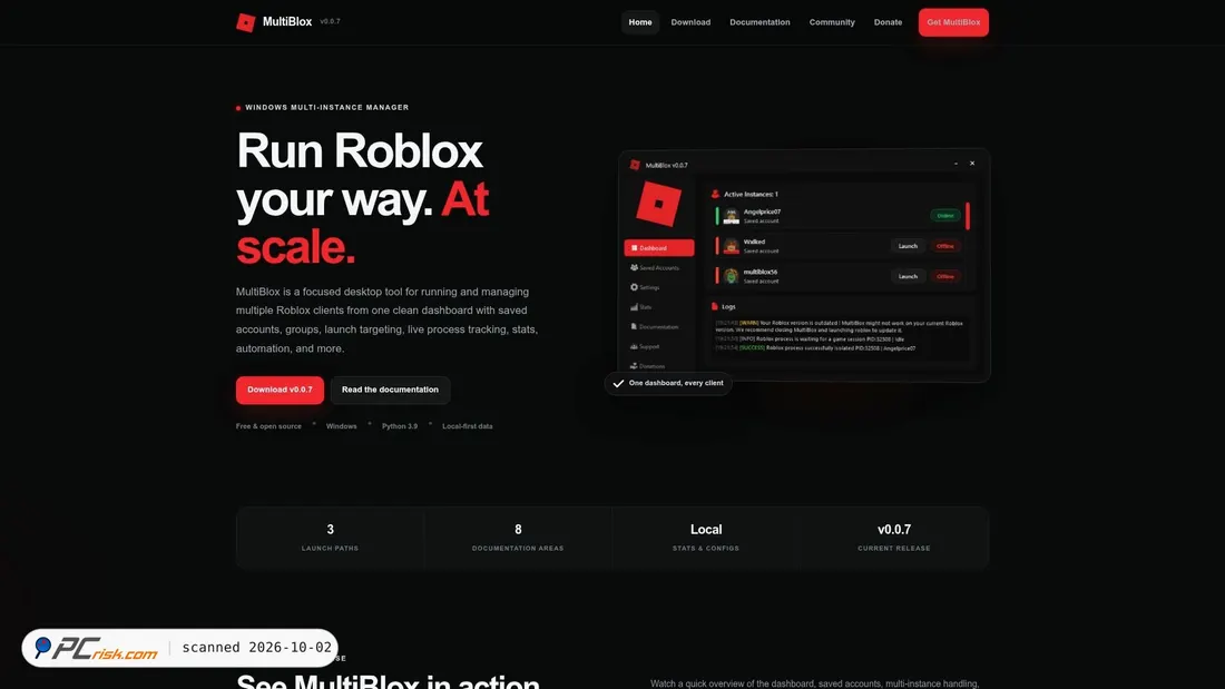 Captura de ecrã de multiblox.app