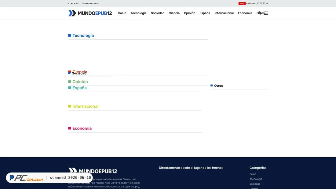 Screenshot of mundoepub12.com