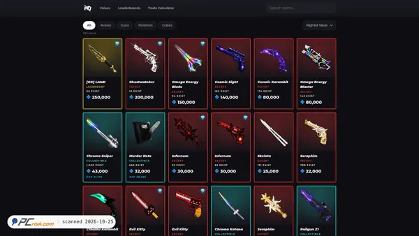 Capture d’écran de murderduels.com