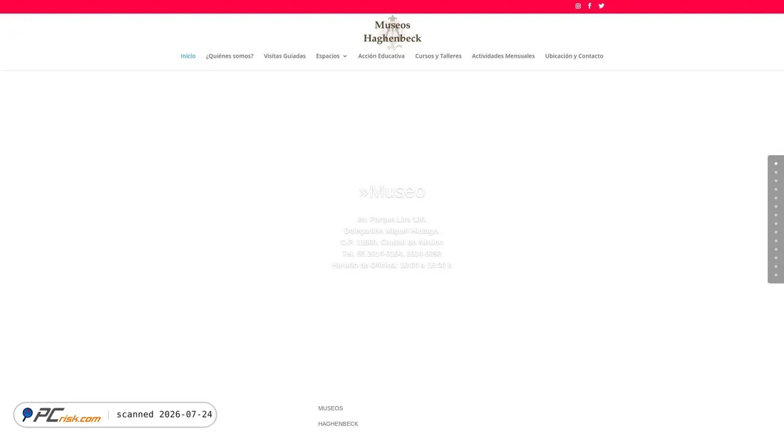Screenshot of museoshaghenbeck.mx