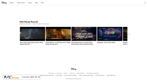music.disney.com screenshot