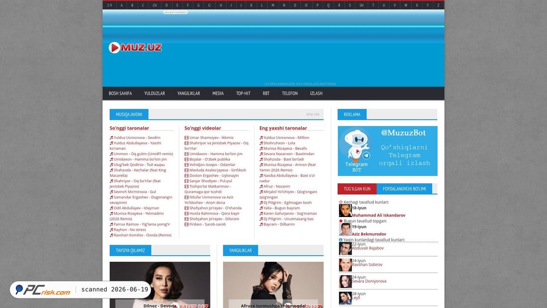 Screenshot of muz.uz