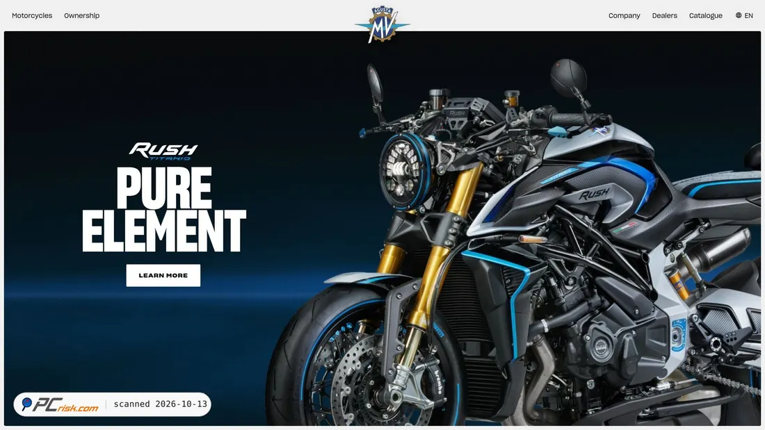 Screenshot von mvagusta.com