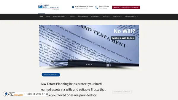 mwestateplanning.co.uk screenshot
