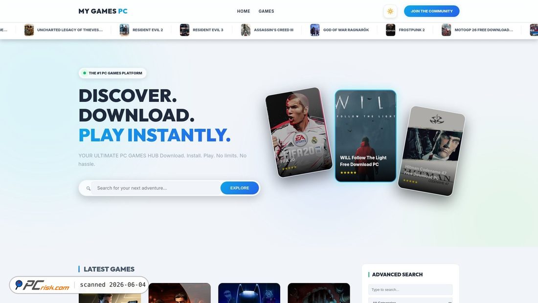 Screenshot of my-games-pc.com