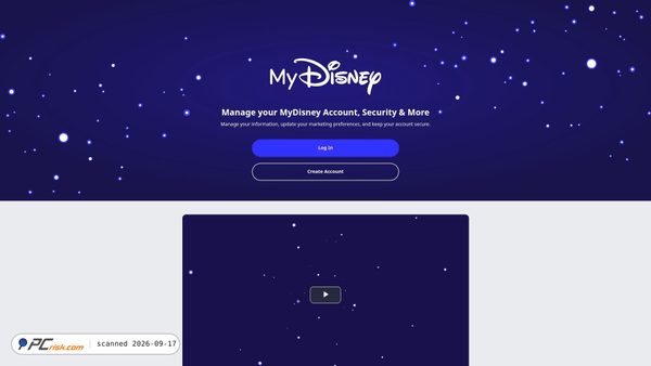 Screenshot di my.disney.com