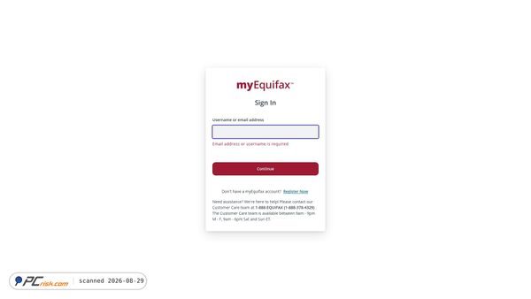 my.equifax.com Screenshot