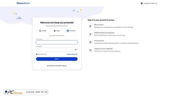 my.malwarebytes.com screenshot