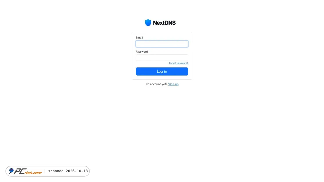 Captura de ecrã de my.nextdns.io