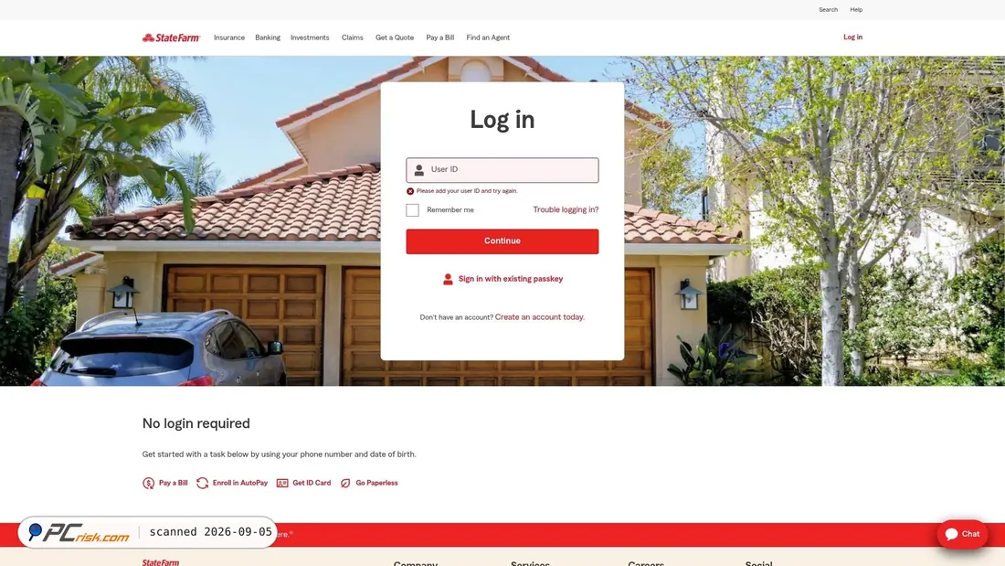 Screenshot of my.statefarm.com