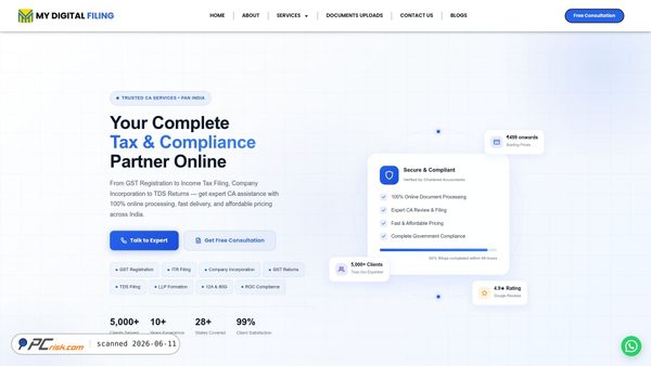 mydigitalfiling.in screenshot