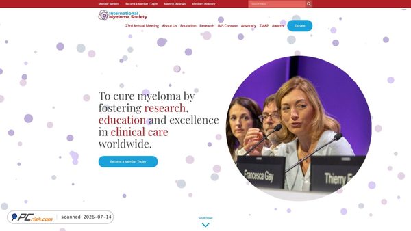 myelomasociety.org screenshot