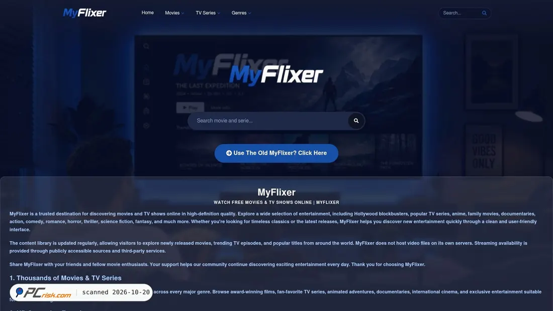 Screenshot of myflixerr.top