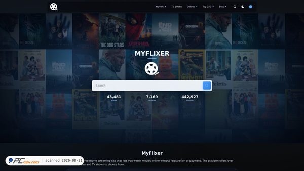Captura de ecrã de myflixerz.day