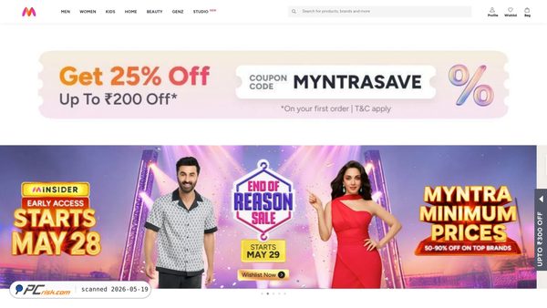 myntra.com screenshot