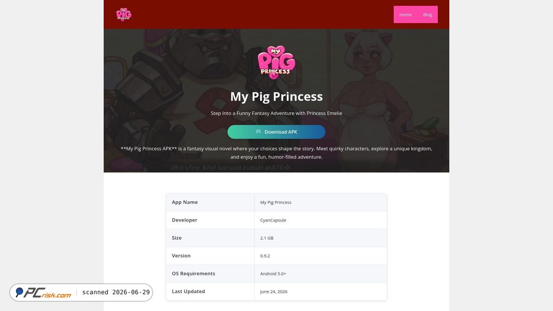 Screenshot of mypigprincessapk.org