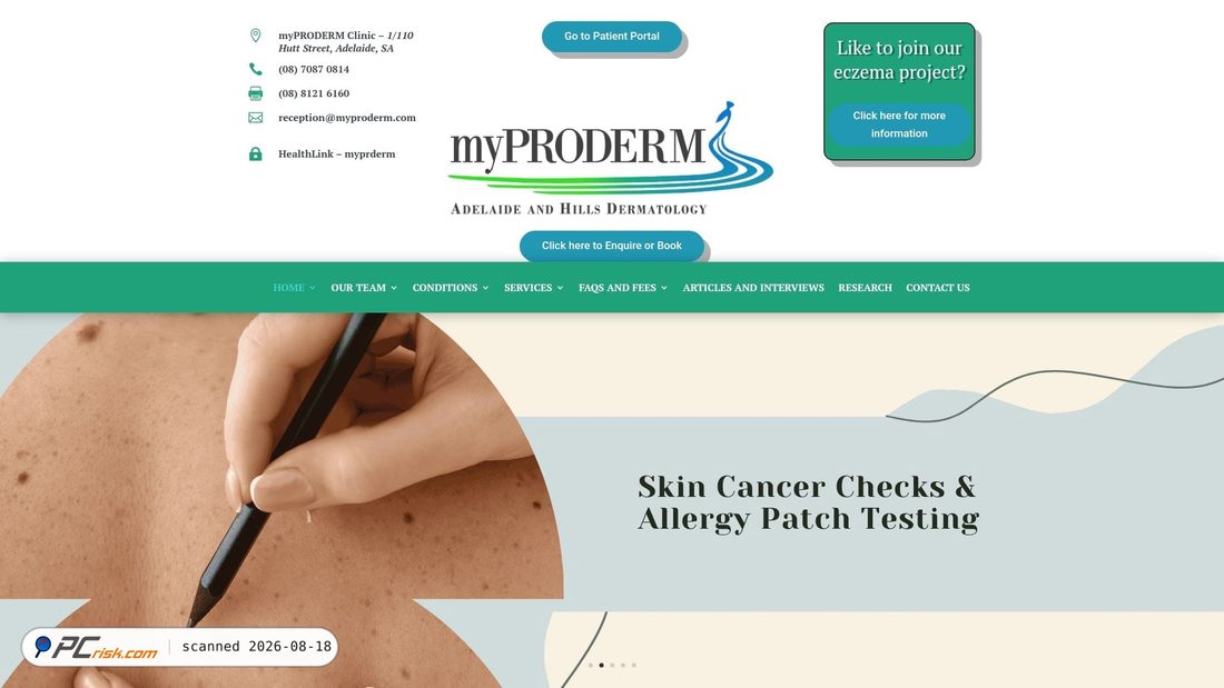 Screenshot of myproderm.com