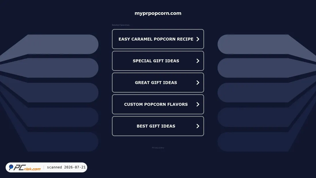 Screenshot of myprpopcorn.com