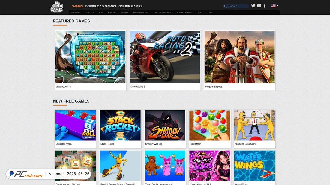 Screenshot of myrealgames.com
