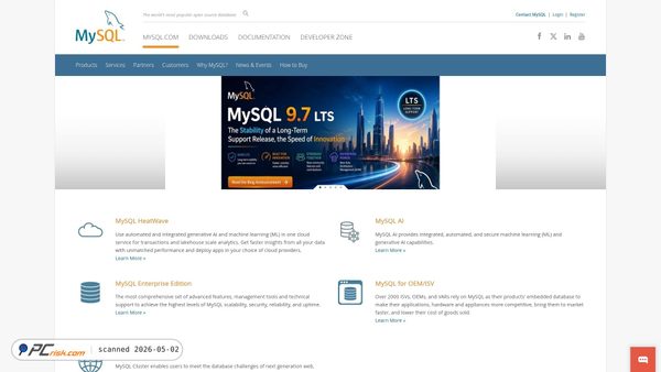 mysql.com screenshot