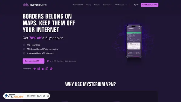 mysteriumvpn.com screenshot