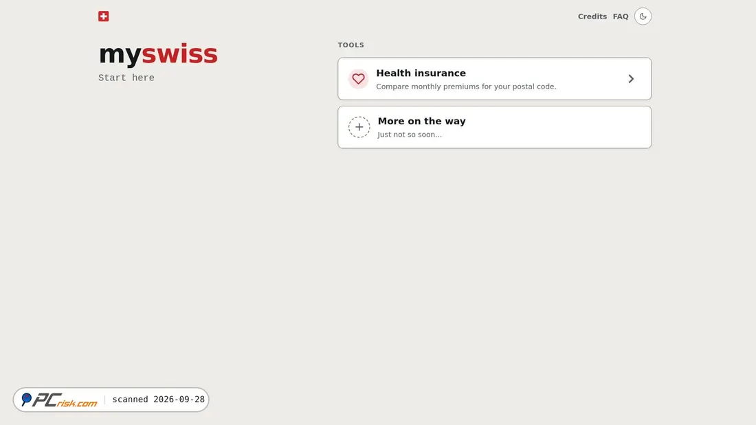 Captura de ecrã de myswiss.pages.dev