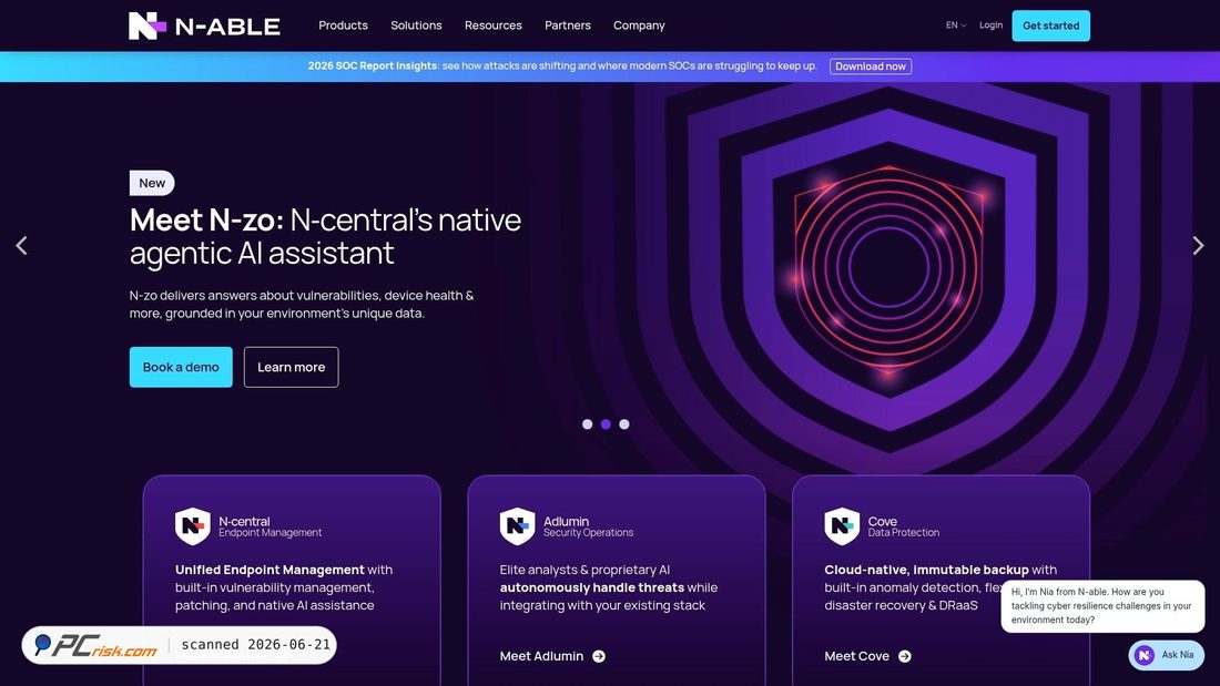 Screenshot of n-able.com