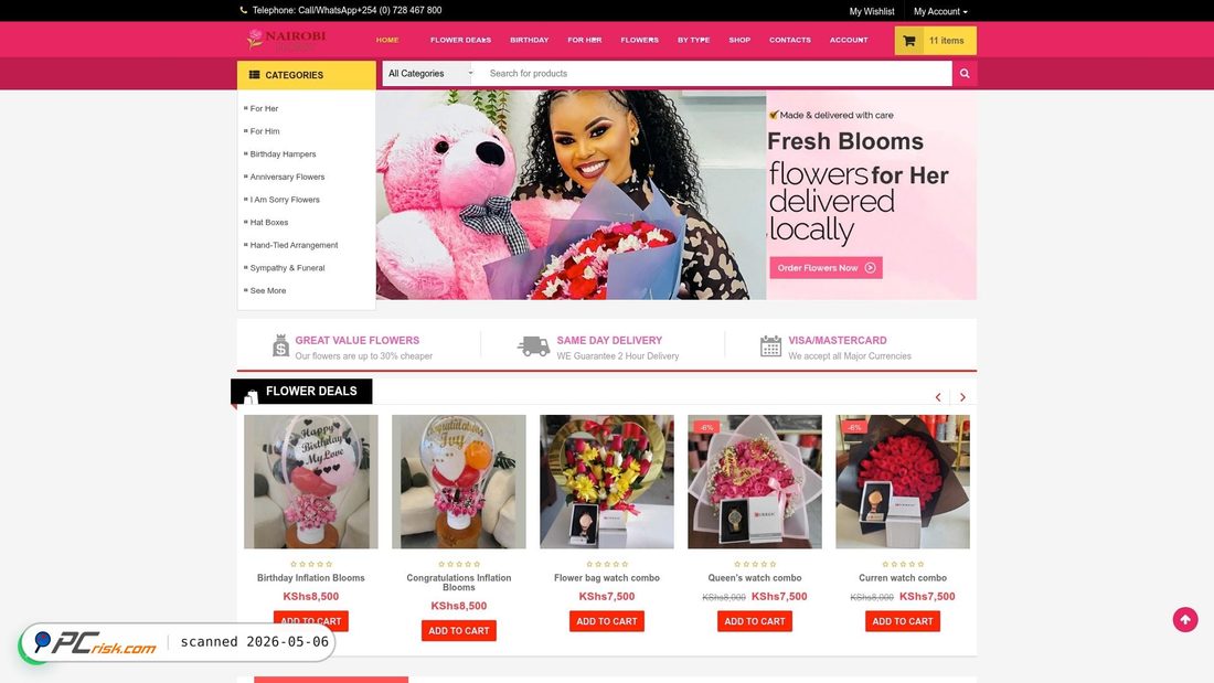 Screenshot of nairobiflorist.co.ke