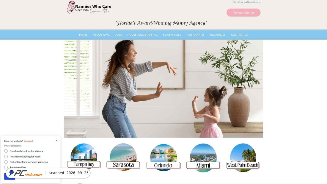 Captura de ecrã de nannieswhocare.com