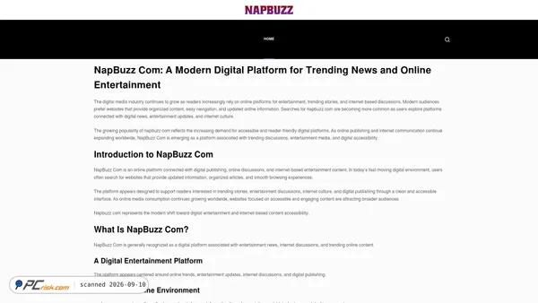 Screenshot di napbuzz.co.uk