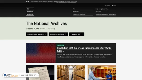nationalarchives.gov.uk screenshot