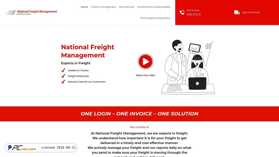 Screenshot von nationalfreightmanagement.com.au