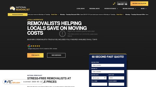 nationalremovalist.com.au screenshot