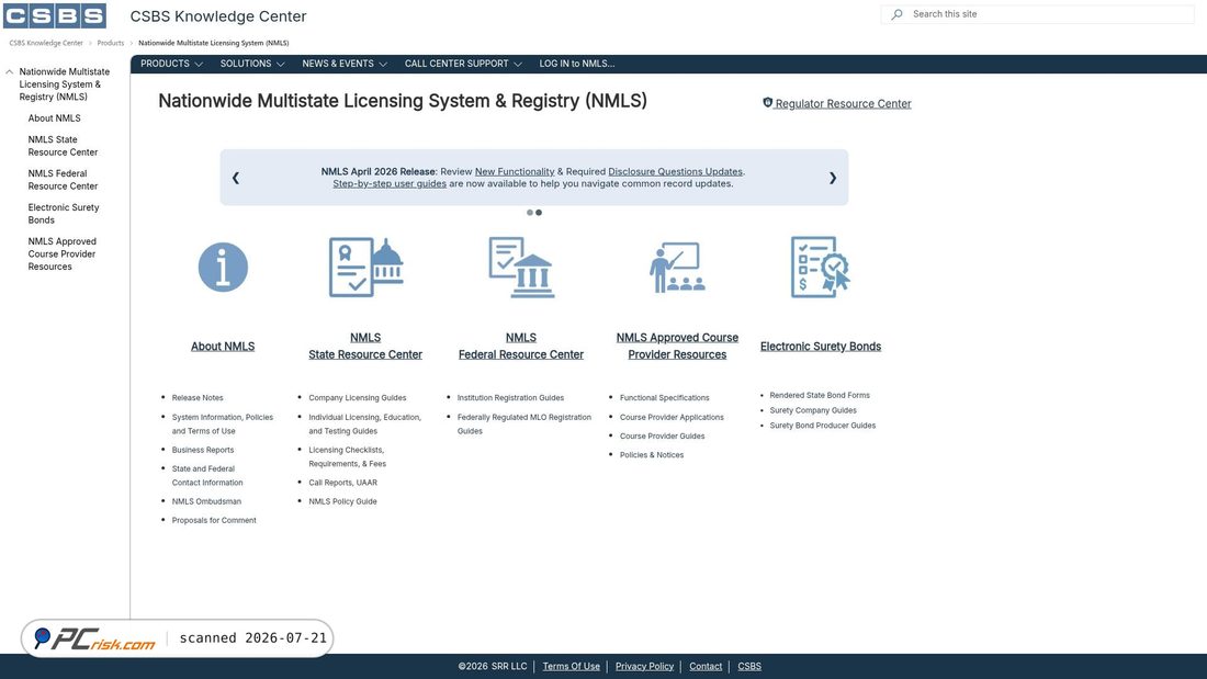 Screenshot of nationwidelicensingsystem.org
