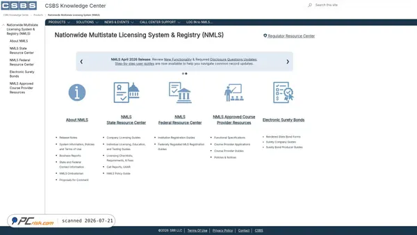 nationwidelicensingsystem.org screenshot