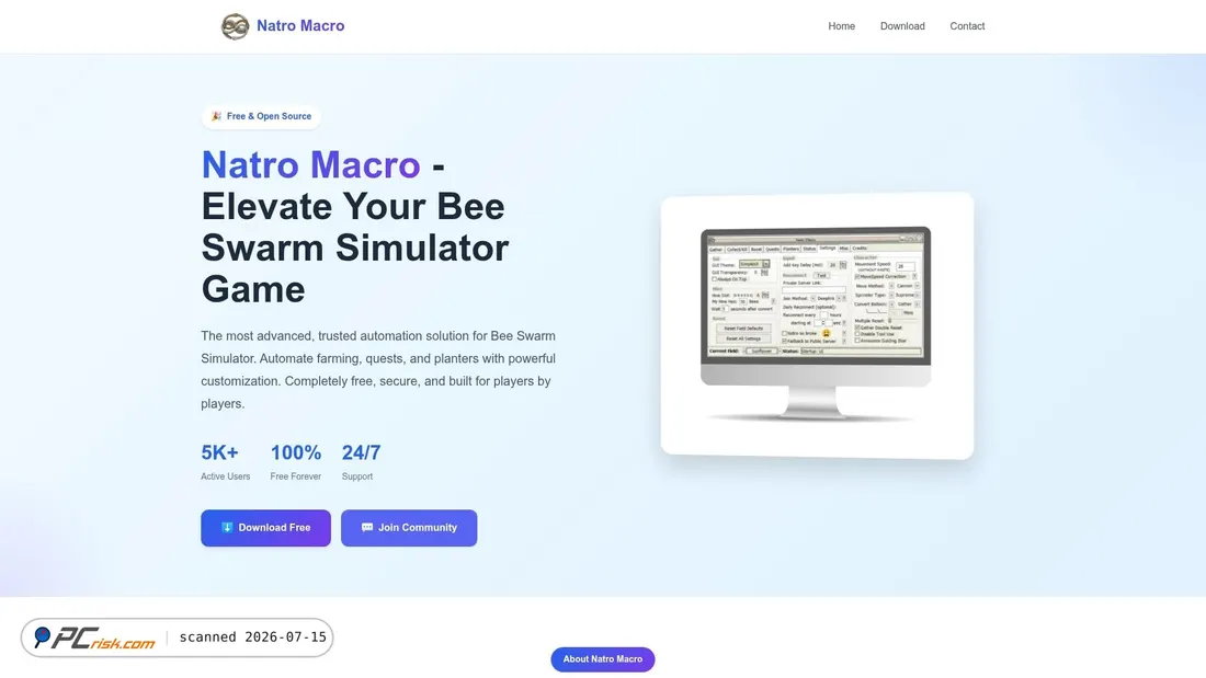 Screenshot of natromacro.dev