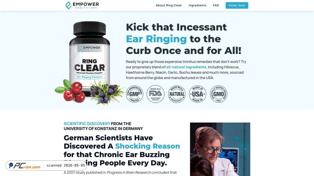 Captura de ecrã de naturalhearingsupport.com