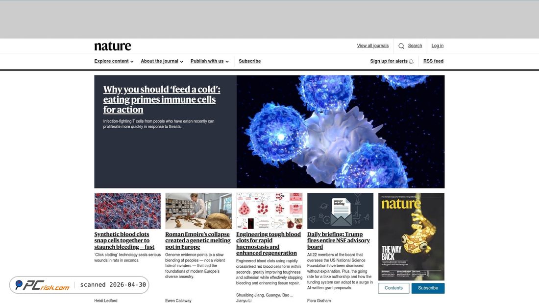 Screenshot di nature.com
