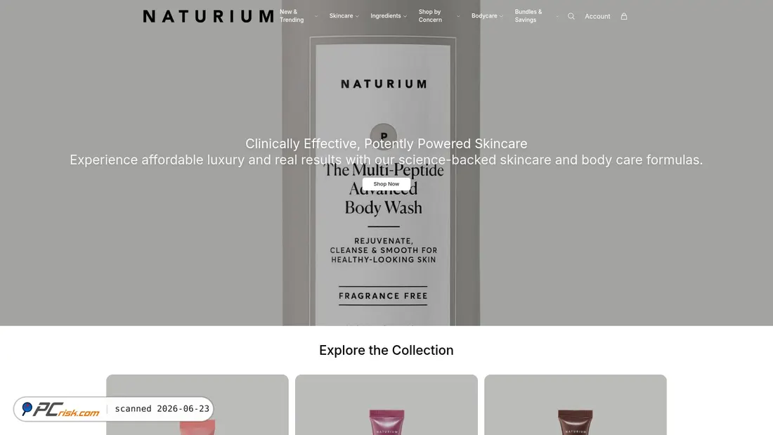 Screenshot of naturiumshop.shop