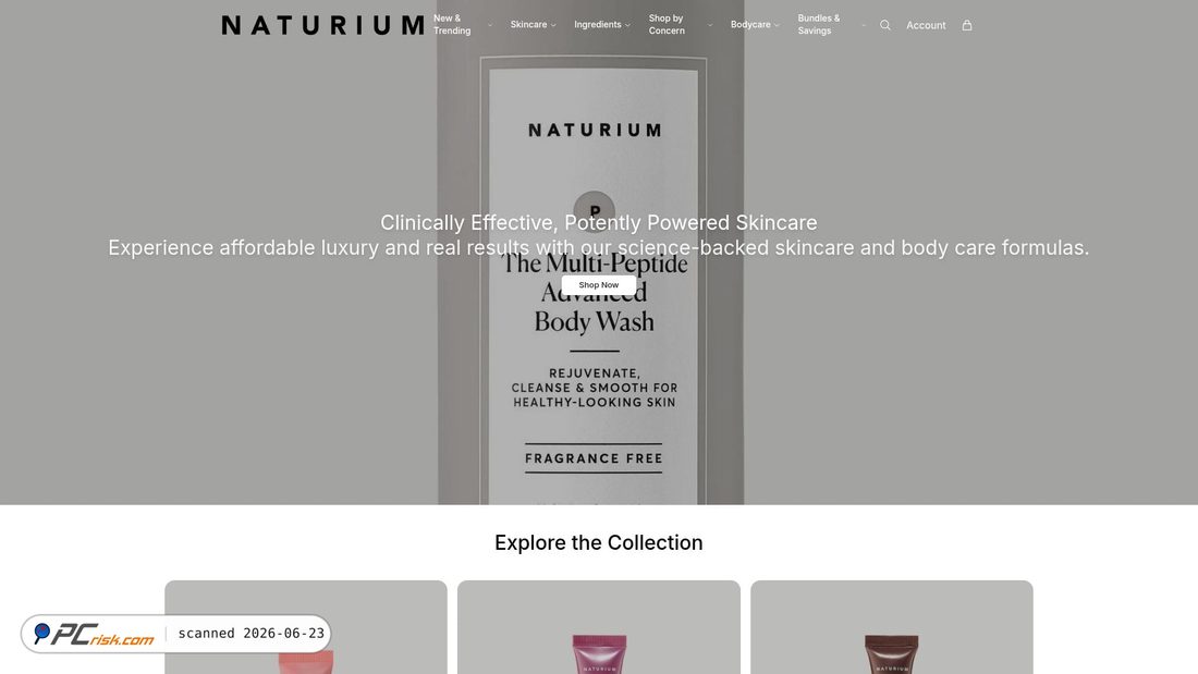 Screenshot of naturiumshop.shop