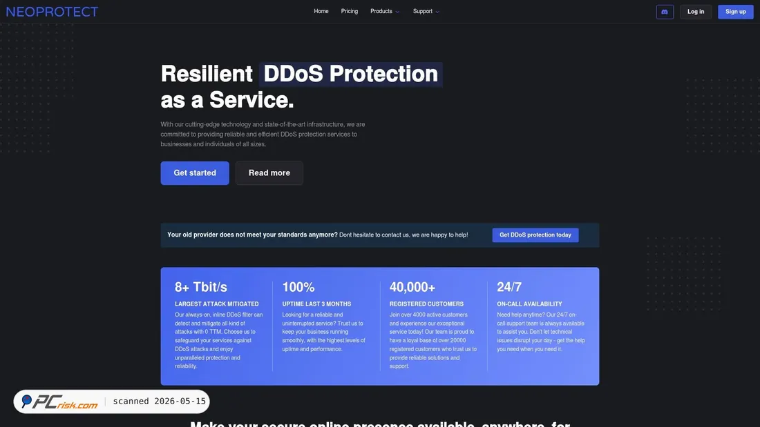 Screenshot von neoprotect.net