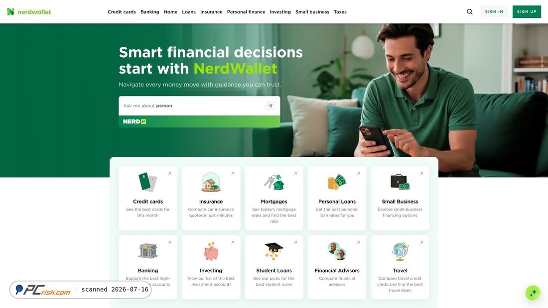 Screenshot of nerdwallet.com