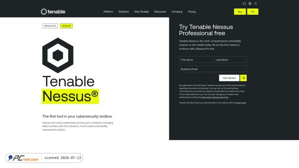 nessus.org screenshot