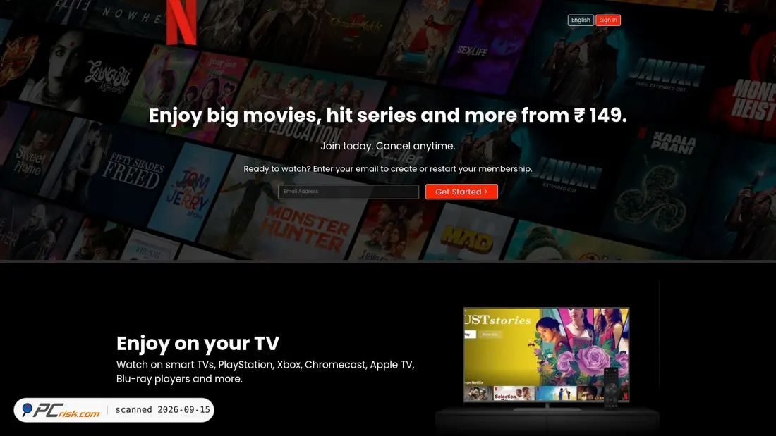 Screenshot of netflix.patelrudra.in