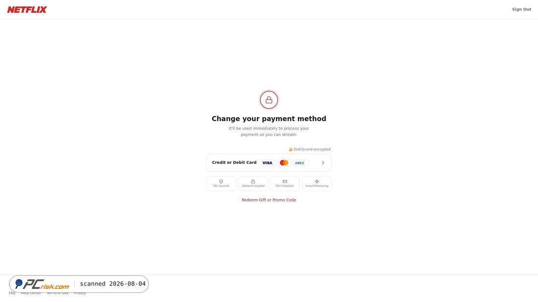 Screenshot of netflixpayment.org