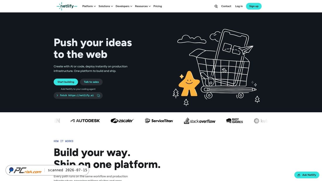 Screenshot of netlify.com